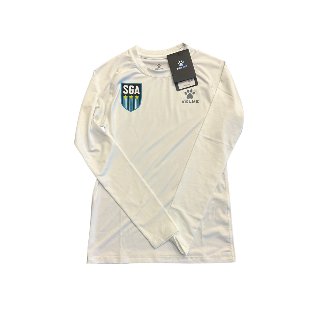YOUTH White LONG SLEEVED Training Top